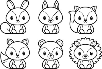 Whimsical Woodland Animals Clipart Set Featuring Cute Forest Creatures. Adorable Whimsical Woodland Animals Clipart Set with Nature Elements. Creative Whimsical Woodland Animals Clipart Set for Nurser © S43