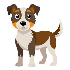 Cartoon dog with brown white and orange markings puppy animal