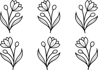 Elegant Wildflower Line Art Featuring Minimalist Botanical Designs. Delicate Wildflower Line Art with Hand Drawn Floral Elements. Creative Wildflower Line Art for Nature Inspired Design Projects