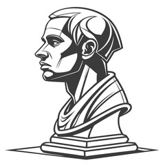 Ancient bust profile monochrome sculpture classical
