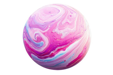 Fototapeta premium Abstract sphere, swirling pink and blue paint