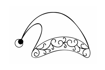 Ornate jester hat with pompom costume festive