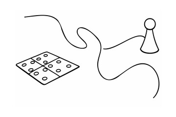 Tic Tac Toe Game Board and Pawn strategy