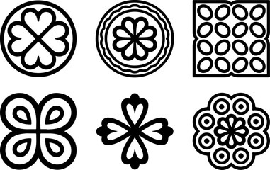 Set of trendy geometric minimal vector logo elements designs