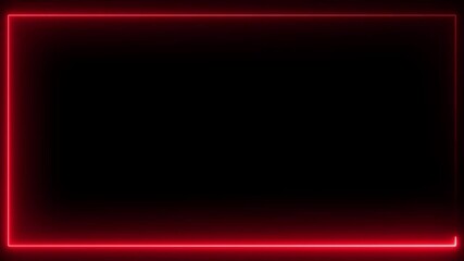 Futuristic red neon glowing border frame with dark center background. Perfect for tech presentations, video overlays, YouTube intros, digital screens, gaming layouts, and cyberpunk themes. - Powered by Adobe