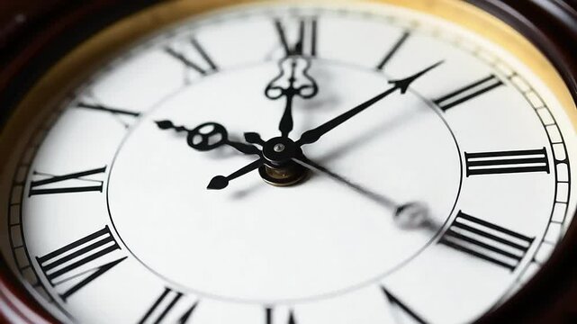 A clock with its hands moving backward