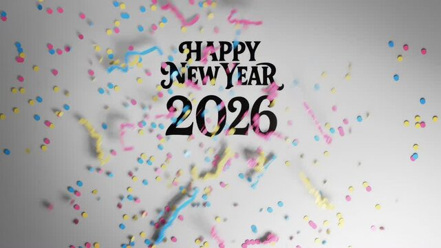 Text reveal animation Happy New Year 2026
