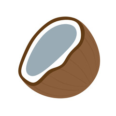Simple Flat Design Coconut Half