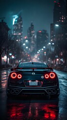 GTR car back night 