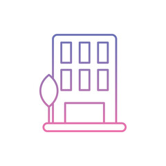 Green Building Icon vector stock illustration