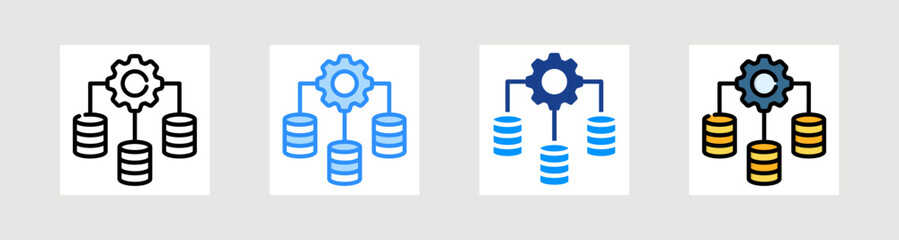 Data Distribution Icon Collection Set Multiple Style