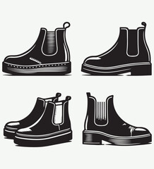 set of boots vector
