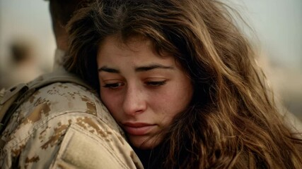 Heartfelt embrace: A soldier's tender reunion with a loved one after deployment