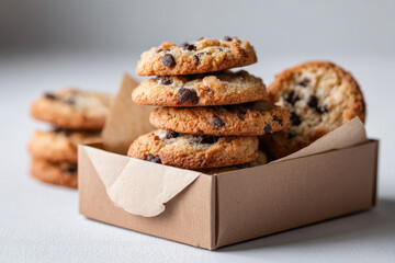 Baking delicious chocolate chip cookies home kitchen food photography cozy environment close-up view comfort food delight