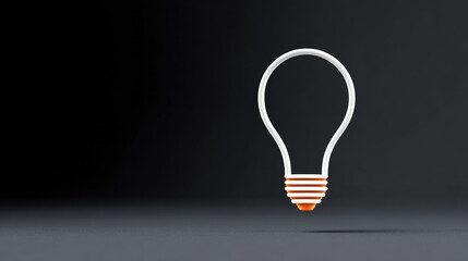 Innovative light bulb concept studio 3d minimalist environment close-up view bright ideas and creative solutions