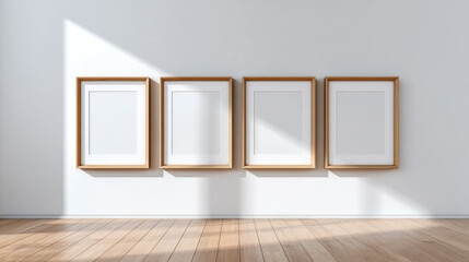 Art exhibition setup gallery space interior photography bright environment wide angle view minimalism and creativity