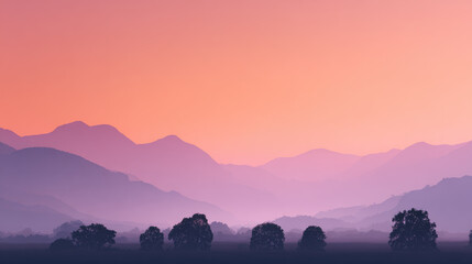 Breathtaking sunset over mountain range nature landscape serene environment tranquil viewpoint captivating colors and atmosphere
