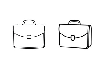 Black outline briefcases portfolio document bag