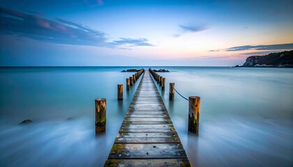 Fototapeta premium Serene Sunset at the Wooden Pier