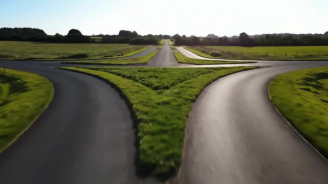 A road splitting into multiple paths, symbolizing decision-making