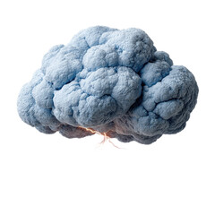 Isolated Thundercloud on White Background with Soft Texture and Dramatic Lighting