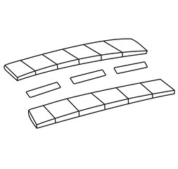 Cute cartoon hand drawn vector road track outline.