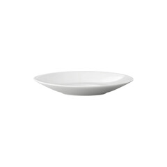 White ceramic dinner plate clean minimalist tableware isolated on white background
