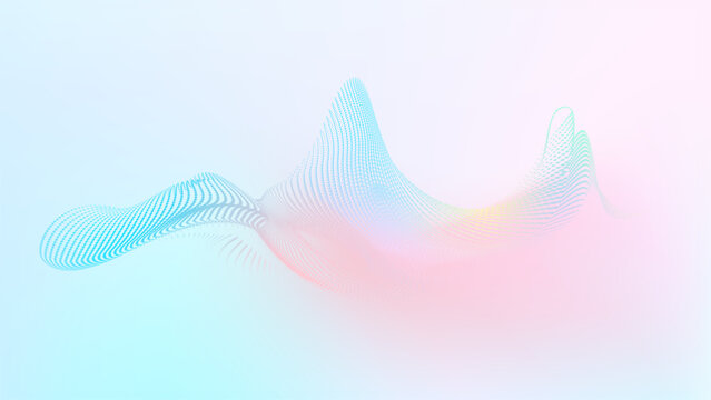 Wave abstract pastel dots gradient color particles vector background
