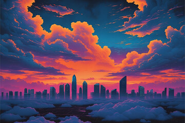 Future Dusk Skyline Reverie