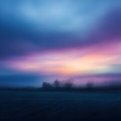 Obraz premium Soft gradient of cool evening tones transitioning between blues and purples with a blurry finish.