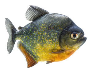 Amazonian fish moenkhausia species aquatic animal isolated vibrant yellow silver scale freshwater tropical side view detailed texture natural beauty
