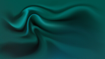 Green silk satin vector illustration organic shapes background