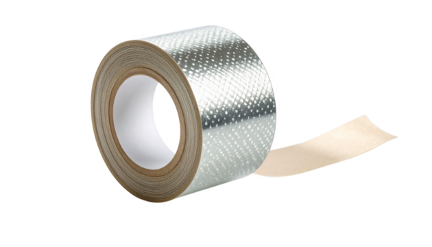 Rolled reflective silver tape isolated on transparent background - Powered by Adobe