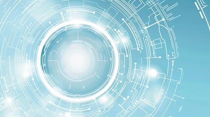 Obraz premium Digital Pulse: Sleek Blue Tech-Sense Line Background Images – Vibrant Cyan Circuit Patterns, Electric Blue Data Streams, Glowing Neon Wireframes, and Dynamic Tech Grid Lines in High-Contrast Digital A