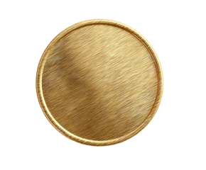 Elegant Golden Circle Textured Metal Design Premium Award Precious Gold on transparent background