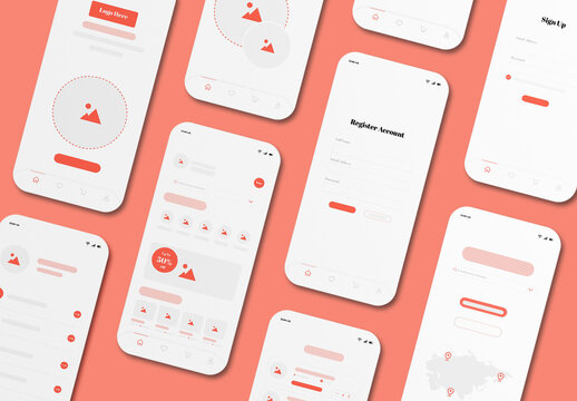 Mobile Food Delivery App Ui and Ux Screen Layouts