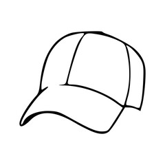 baseball cap outline vector clipart