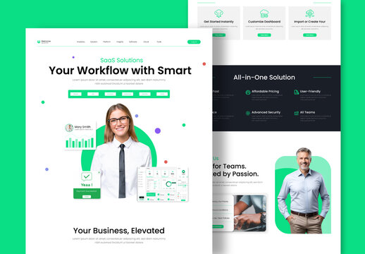 SaaS And Software Startup Landing Page Template