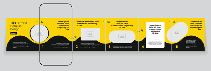 Social media banner frame or social media carousel template or media carousel post design. Editable post frame design.  © Tarek Digital