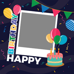 Happy birthday photo frame design