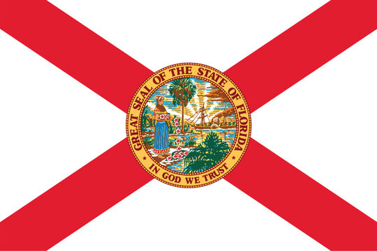 Official flag of the US state of Florida. Vector illustration
