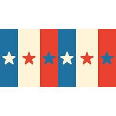 Simple Patriotic Pattern with Stars and Stripes