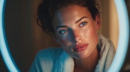 Smart mirrors guide facial relaxation and posture using emotional detection to support self-confidence, wellness, and therapeutic morning rituals
