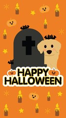 Cute Golden Retriever Halloween Party