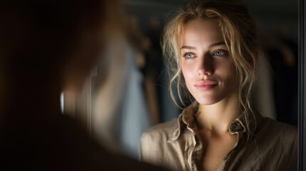 Smart wardrobe mirrors analyzing emotional states and projecting clothing recommendations based on current psychological alignment and expression 