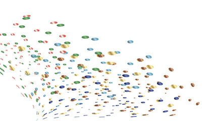 Colorful confetti against a transparent background. An amazing backdrop of colorful confetti for celebration. A vector illustration of festive decorations.