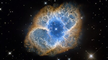 A stunning celestial nebula in space, vibrant with colors.