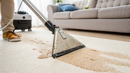 Removing tough stains from a carpet with a steam cleaner brings new life and freshness to the room, enhancing its beauty.