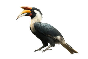 Obraz premium Hornbill bird with transparent background in high resolution PNG style, isolated wildlife illustration perfect for cutout and design projects
