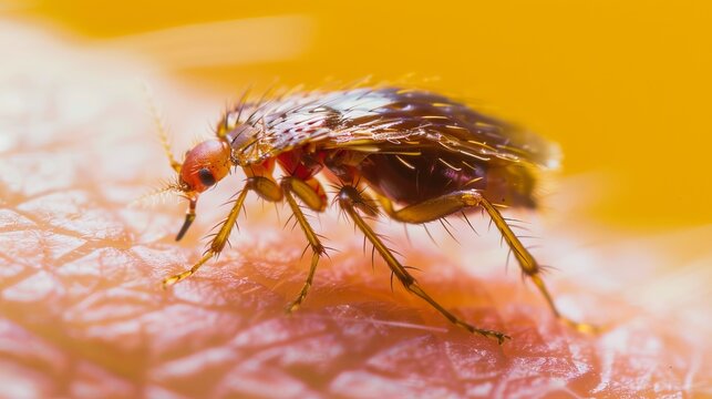 Fleas bite humans, causing painful and itchy marks on the skin.